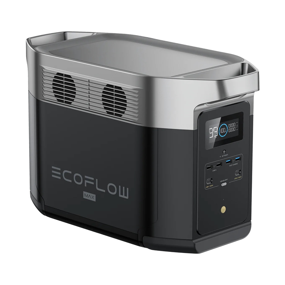 EcoFlow DELTA Max 2000 Portable Power Station, Tragbare Powerstation,  2016Wh, 230V/12V/24V, Grauschwarz Elektroshop Wagner